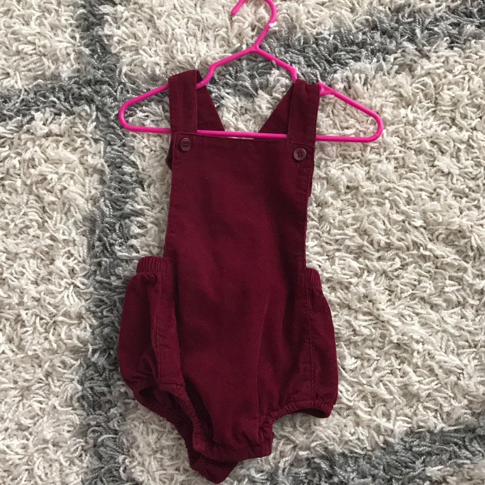 Old navy corduroy maroon overall Bubble